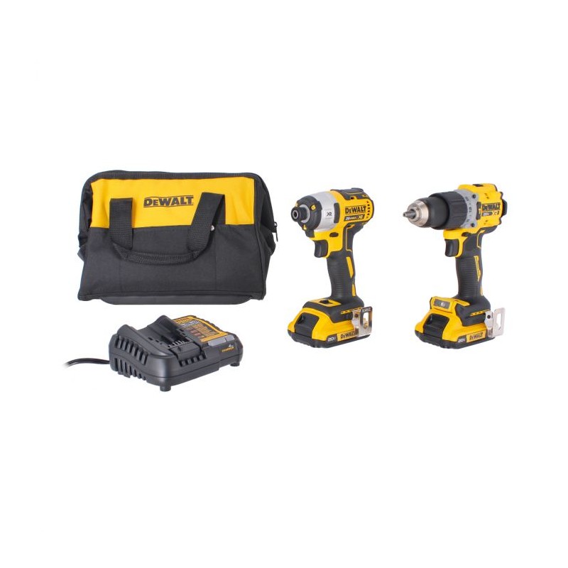 Combo de taladro percutor y atornillador de impacto 20 V MAX DCK2490D2 DeWalt