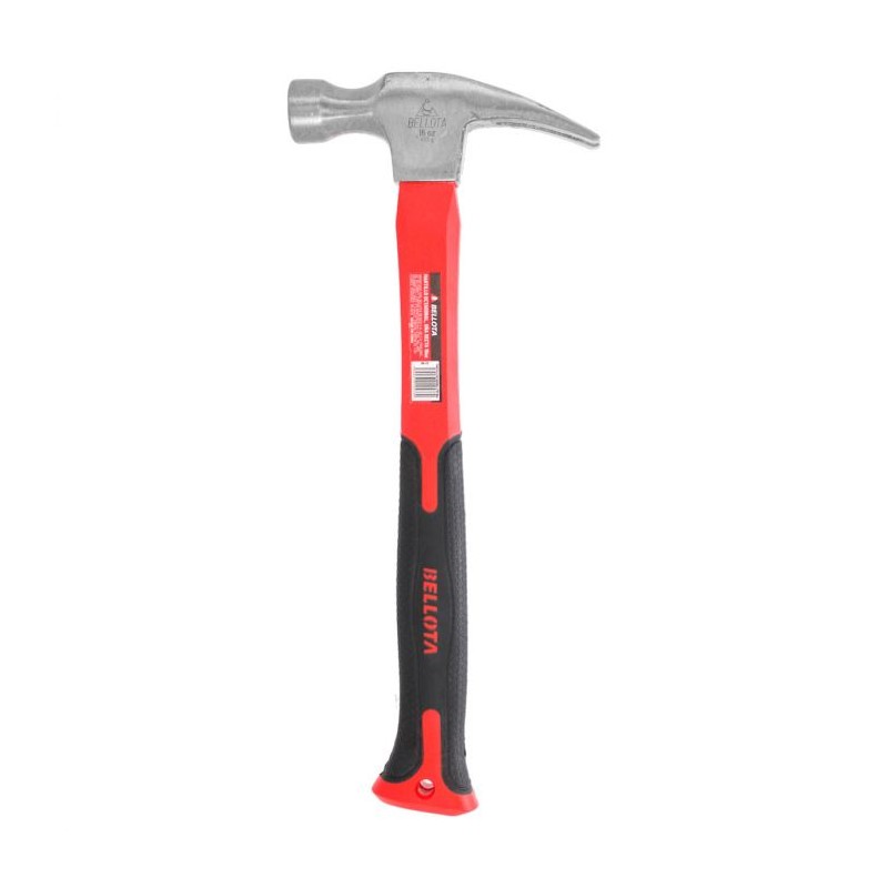 Martillo octagonal uña recta con mango de fibra de vidrio 16 Oz 7OHFGS16 Bellota