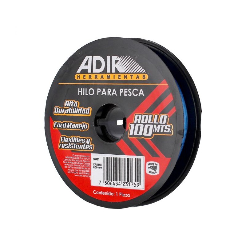 Hilo para pesca calibre 0.30 mm de 100 metros 10911 Adir