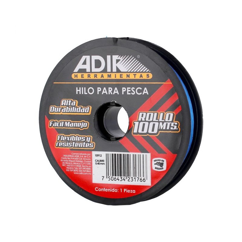Hilo para pesca calibre 0.40 mm de 100 metros 10912 Adir