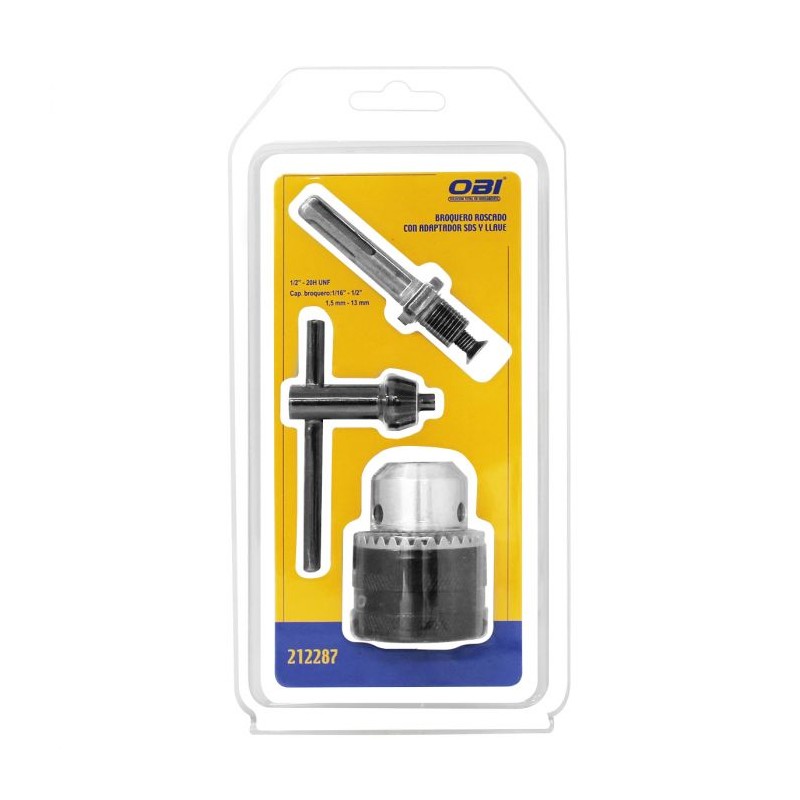 Broquero roscado con adaptador SDS y llave 212287 OBI