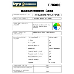Disolvente para la línea Poly Fepyr 1 litro F-PD7000.30