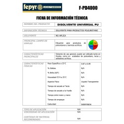 Disolvente universal PU 1 litro F-PD4000.30 Fepyr
