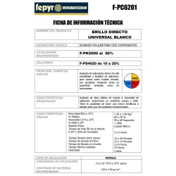 Brillo directo universal Blanco 1 Litro F-PC6201.30 Fepyr