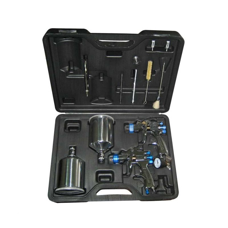 Kit de 2 Pistolas para acabados y retoque automotriz StartingLine HVLP 802342 Devilbiss